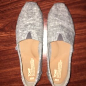 Toms Classic Steel Gray Washed Denim Slip On Shoes